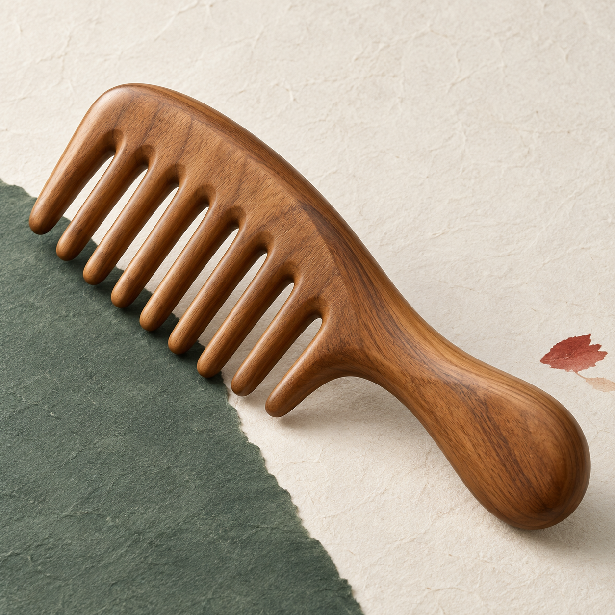Concept image of a traditional wooden massage comb